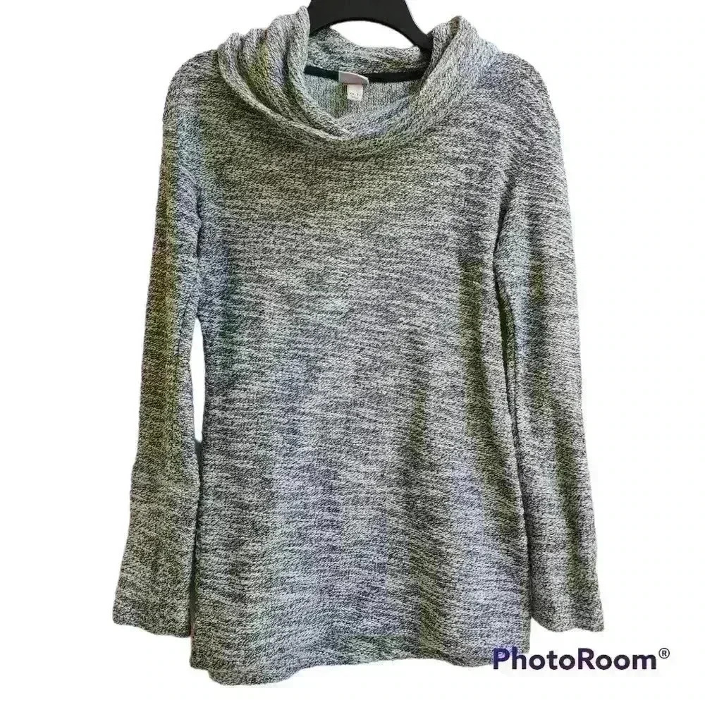 701. Merona cowl neck long sleeve tunic heather marled gray sweater